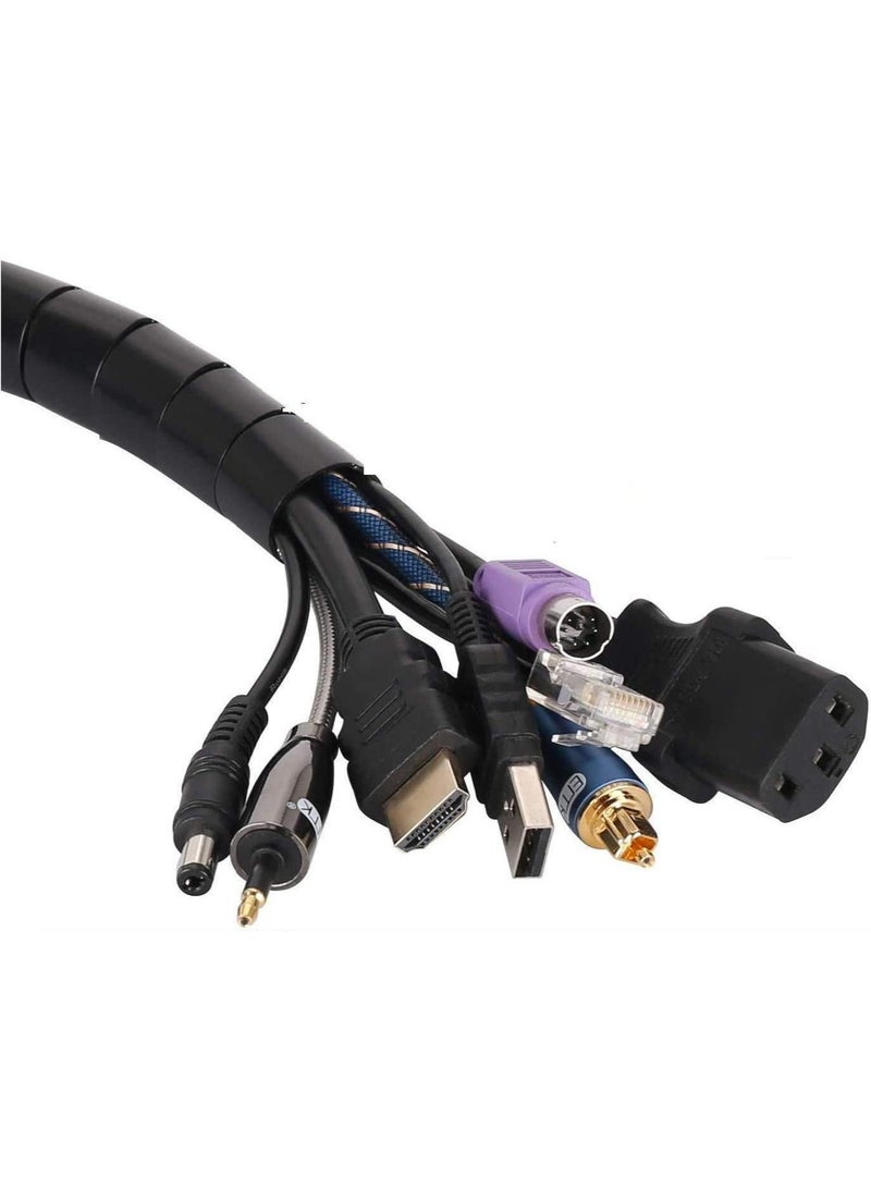 سيوسي أكمام مرتبة للكابلات 2 × 10 م سلك إدارة الكابلات مرتب غطاء واقي للكمبيوتر والتلفزيون والكمبيوتر والمنزل والمكتب منظم سلك DIY مرن - Image 2