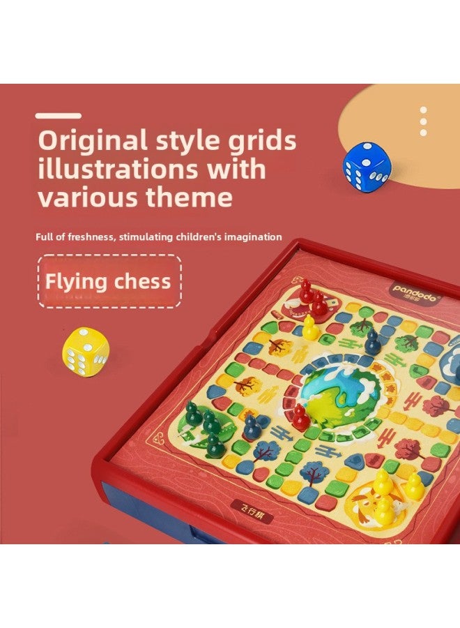 لعبة الشطرنج الطائرة للأطفال، لعبة الطاولة، 42 في 1، لعبة لوحة درج متعددة الوظائف، لعبة تنافسية - اللون: 28 في 1 لعبة شطرنج متعددة الوظائف