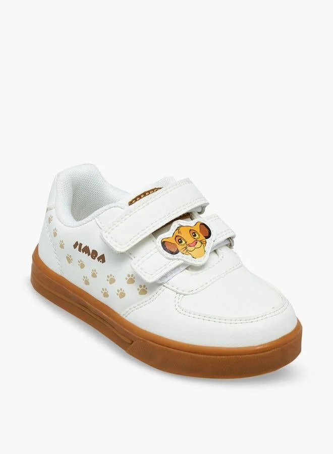 ديزني Boys Simba Print Hook & Loop School Sneakers