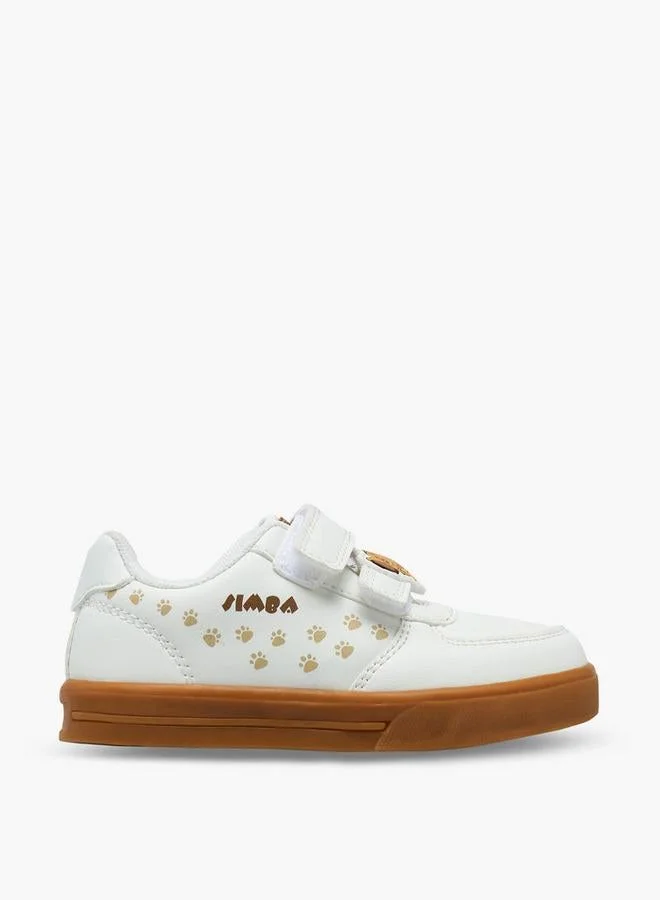 ديزني Boys Simba Print Hook & Loop School Sneakers