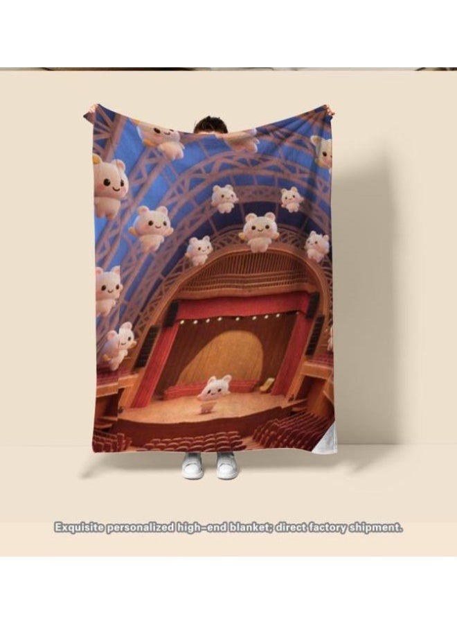 general Baby and children's cartoon flannel thin blanket (warm and comfortable, suitable for sleep, game use) 70cm*100cm - Image 2