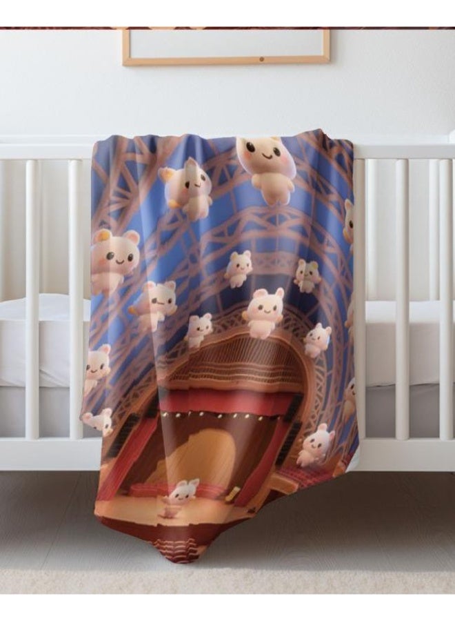 general Baby and children's cartoon flannel thin blanket (warm and comfortable, suitable for sleep, game use) 70cm*100cm - Image 1