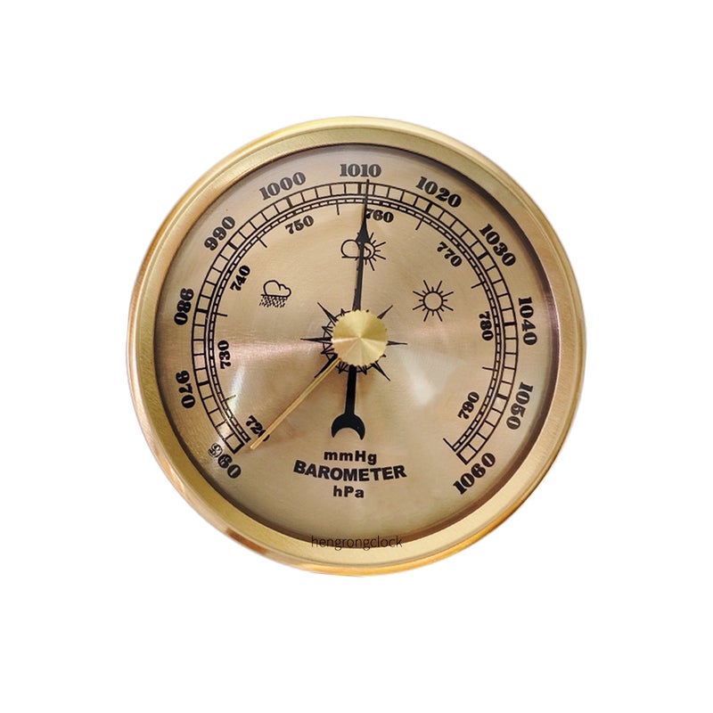 Barometer Metal Frame Household Cross-border E-Commerce Clock Crafts Barometer Sea Pressure Gauge Silver - Image 3