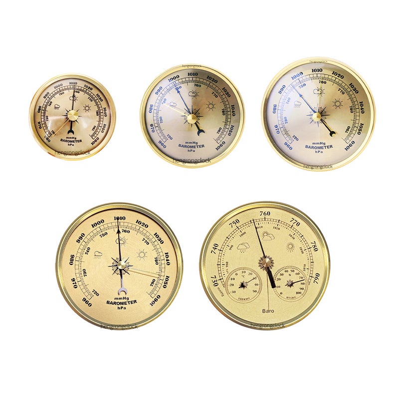 Barometer Metal Frame Household Cross-border E-Commerce Clock Crafts Barometer Sea Pressure Gauge Silver - Image 2