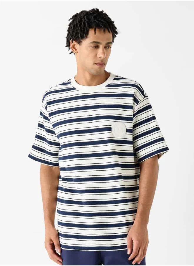 STARTER Striped T-shirt with Crew Neck and Short Sleeves