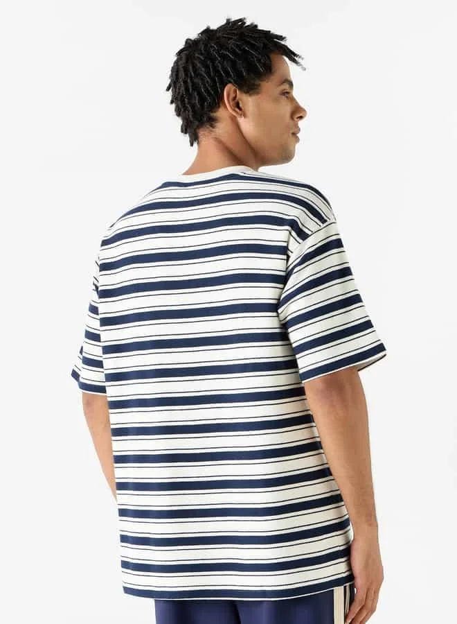 STARTER Striped T-shirt with Crew Neck and Short Sleeves