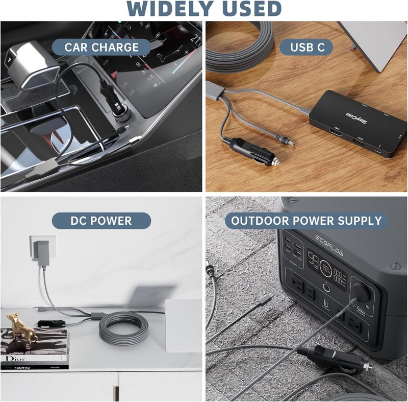 Zinweyton 3 in 1 Starlink Mini Cable 15FT/5M - USB C/Car Charger/DC to DC Power Replacement Waterproof - Image 2