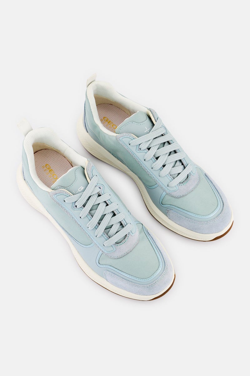 GEOX أحذية كاجوال نسائية مزودة بأربطة، لون أزرق فاتح، Pg1x - Image 4