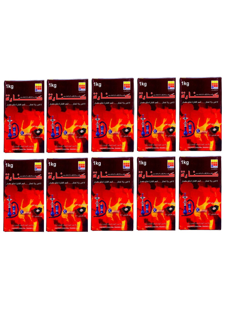 Kanara Premium Natural Coconut Shell Charcoal Briquettes, 10 Kg Pack