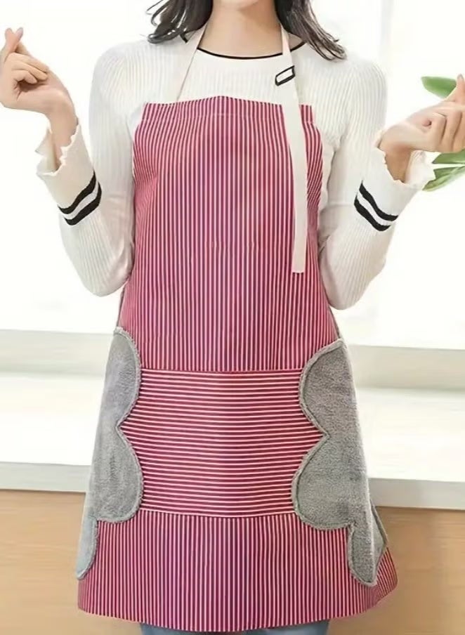 Waterproof Kitchen Apron with Front Pockets - Multi Colors, - with Microfiber Towel Sides for Wiping Hands, Waterproof and Oil Resistant, Suitable for Men and Women, Restaurant and Cafe Cloth Apron, Unisex Cooking and Baking Apron with Pockets and Dirt-Resistant Fabrics - Image 1
