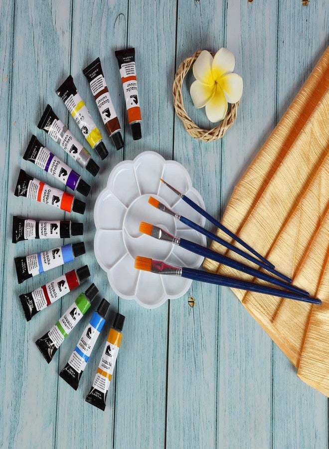 ArtRight Gouache Paint Set of 12 x 12ml Tubes - Artist Quality - 12 Premium Vibrant Gouache Colors for Multimedia Painting - Fade Proof, High Pigment Load Artist Paints - Image 5