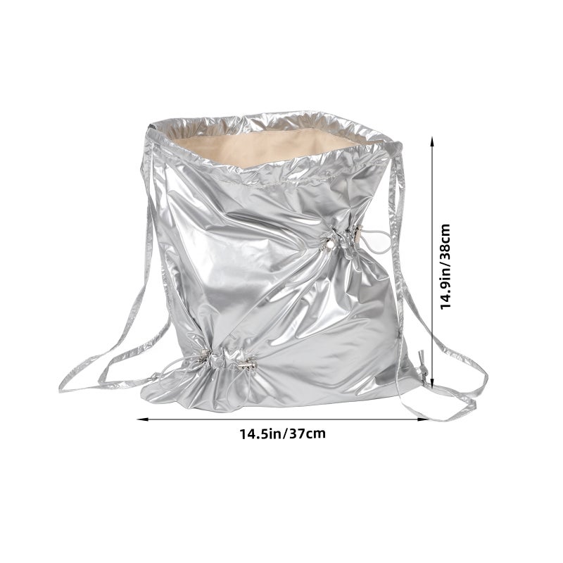 Nylon Bag Small Gym Bag Drawstring Foldable Large Capacity Travel Sports Backpack Drawstring Bag Nylon Backpack - Image 3