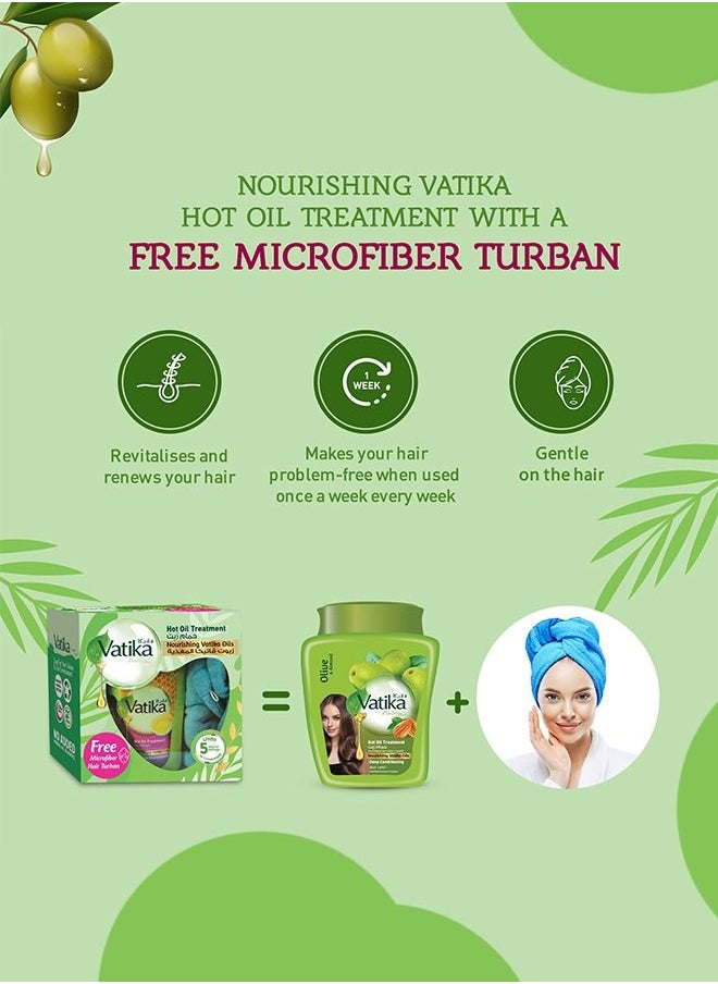 VATIKA - Vatika Naturals Hammam Zaith Hot Oil Treatment Olive & Almond For Intense Nourishment & Deep Conditioning - 1 kg + Microfiber Towel - Image 1