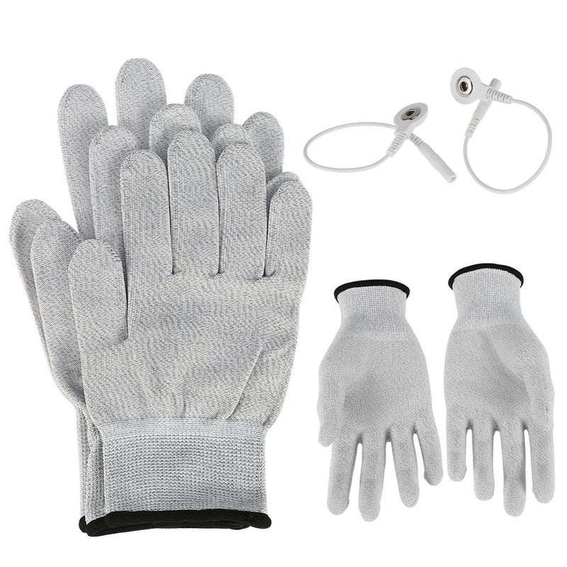 klarako Electrode Gloves Massage Gloves Facial Massage Gloves Electrode Hand Gloves With Electrode Pads Wires For Beauty Care Equipment [M] - Image 5