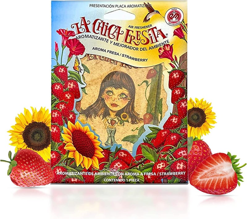 V-Spec 4 pc Strawberry La Chica Fresita air Fresheners Aromatizante Fresa - Image 4