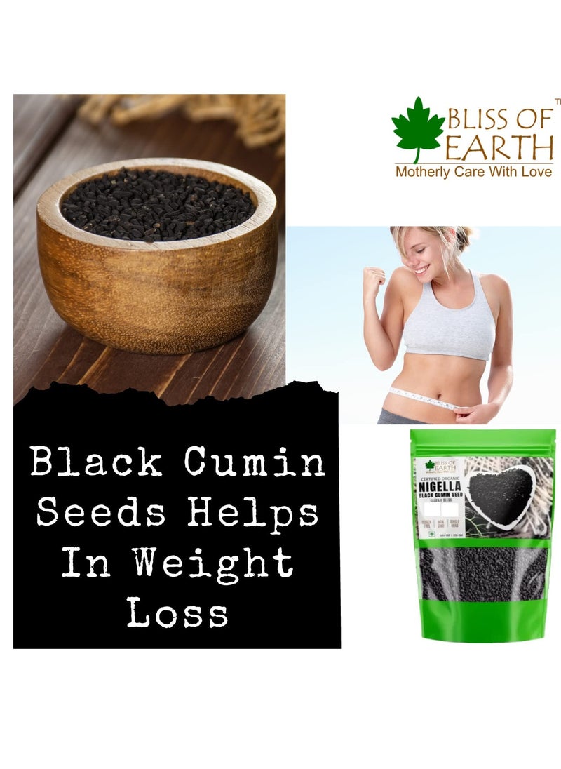BLISS OF EARTH - Certified Organic Black Cumin Kalonji Nigella Seeds 250gm - Image 1