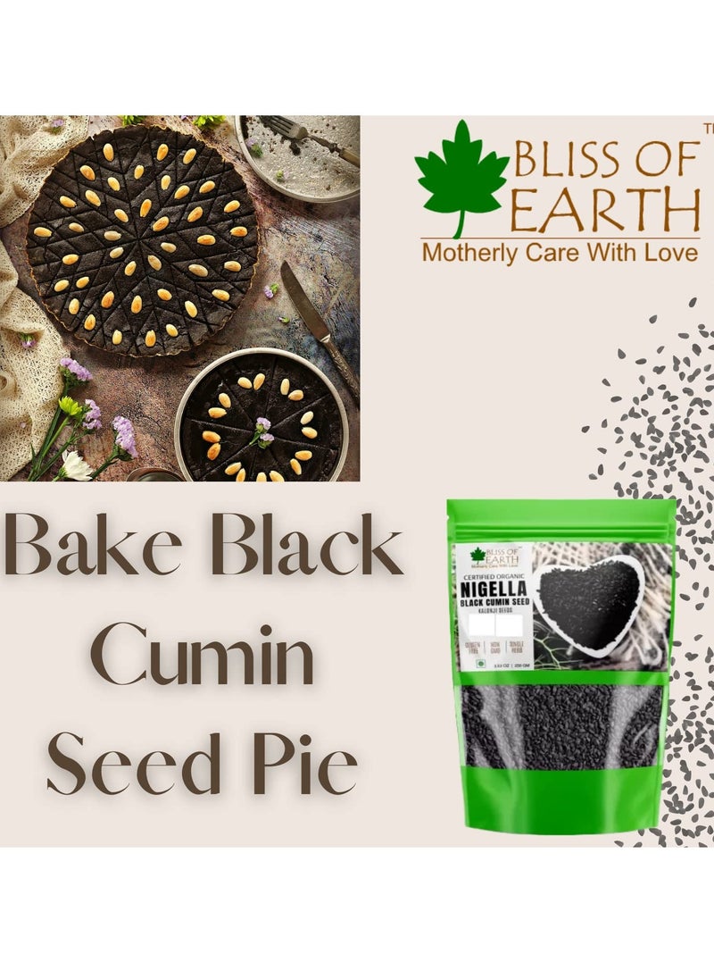 BLISS OF EARTH - Certified Organic Black Cumin Kalonji Nigella Seeds 250gm - Image 1