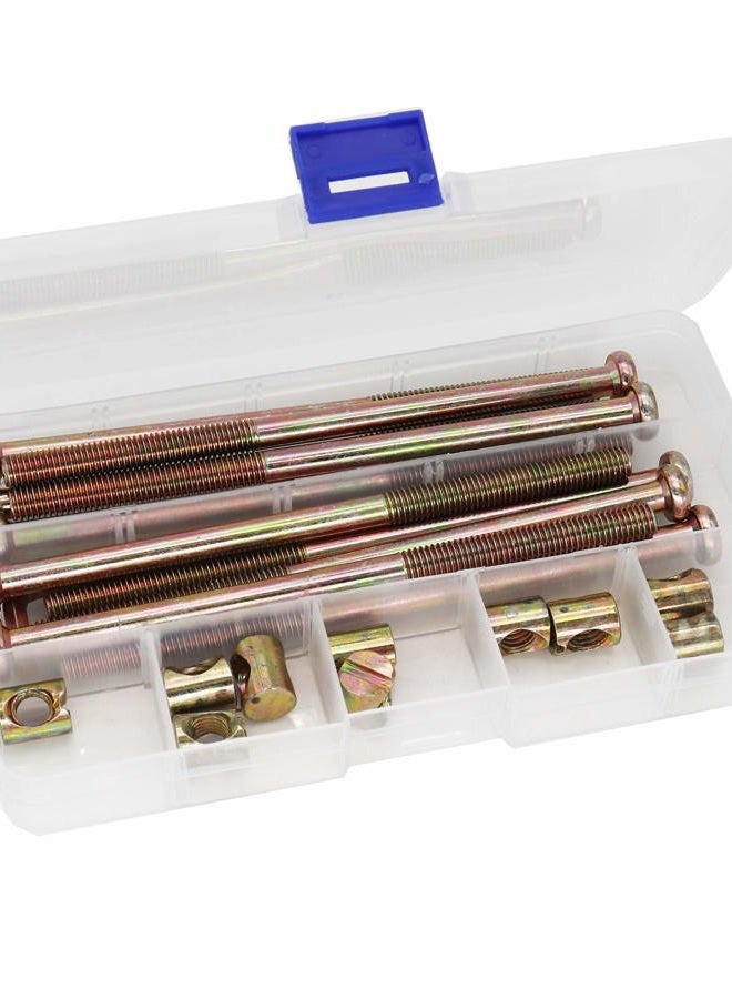 cSeao Bed Bolts, 10-Pack M8 x 140mm Socket Cap Bolts Barrel Nuts Set for Headboard Bunk Bed Frame Zinc Plated - Image 2