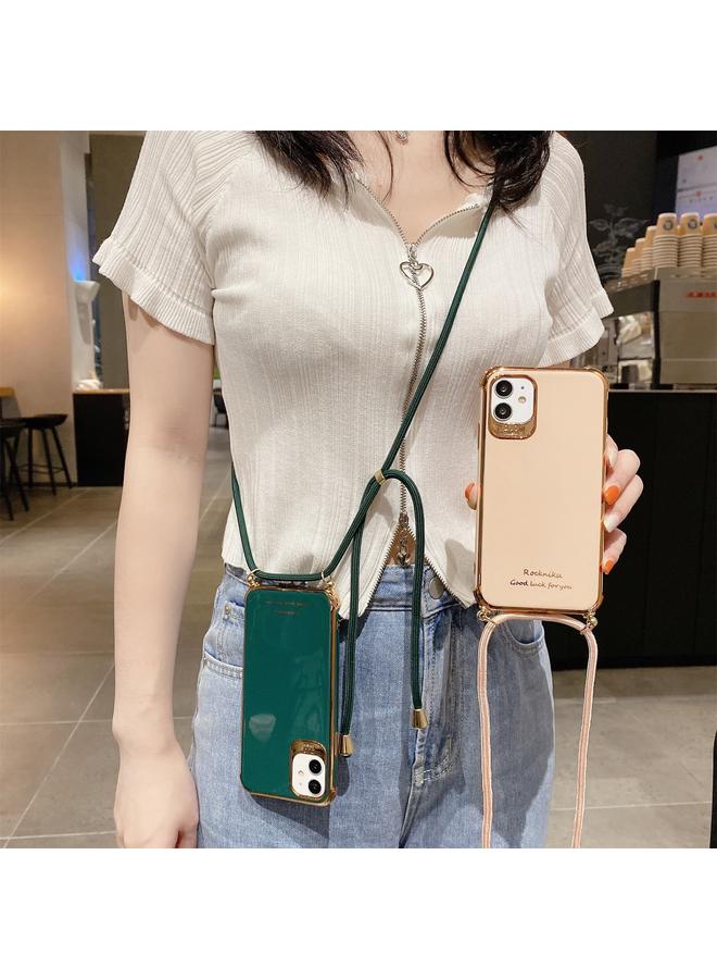 زبون جراب لهاتف iPhone 12 مصنوع من مادة TPU المطلية بالكهرباء، جراب واقٍ مقاوم للصدمات بأربع زوايا مع حبل - Image 4