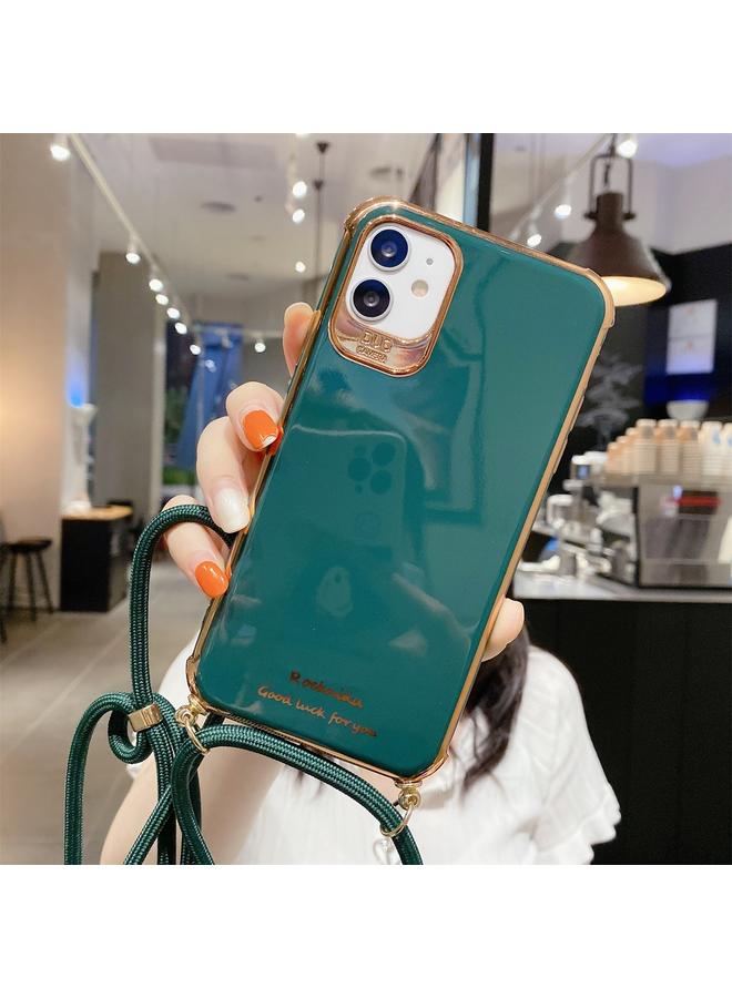 زبون جراب لهاتف iPhone 12 مصنوع من مادة TPU المطلية بالكهرباء، جراب واقٍ مقاوم للصدمات بأربع زوايا مع حبل - Image 2