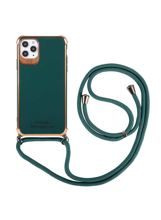 زبون جراب لهاتف iPhone 12 مصنوع من مادة TPU المطلية بالكهرباء، جراب واقٍ مقاوم للصدمات بأربع زوايا مع حبل - Image 1