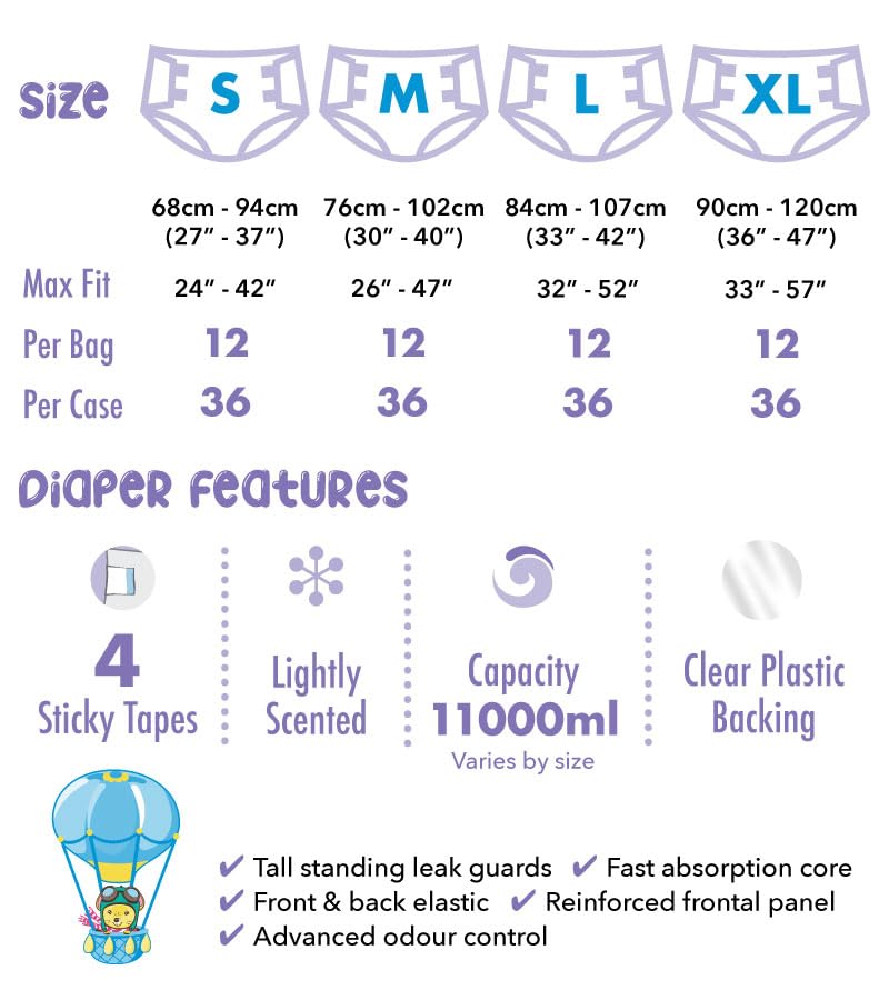Rearz Daydreamer - Printed Adult Diapers - MEGA 11,000ml Capacity - Sample Pack of 2 (Large) - Image 2