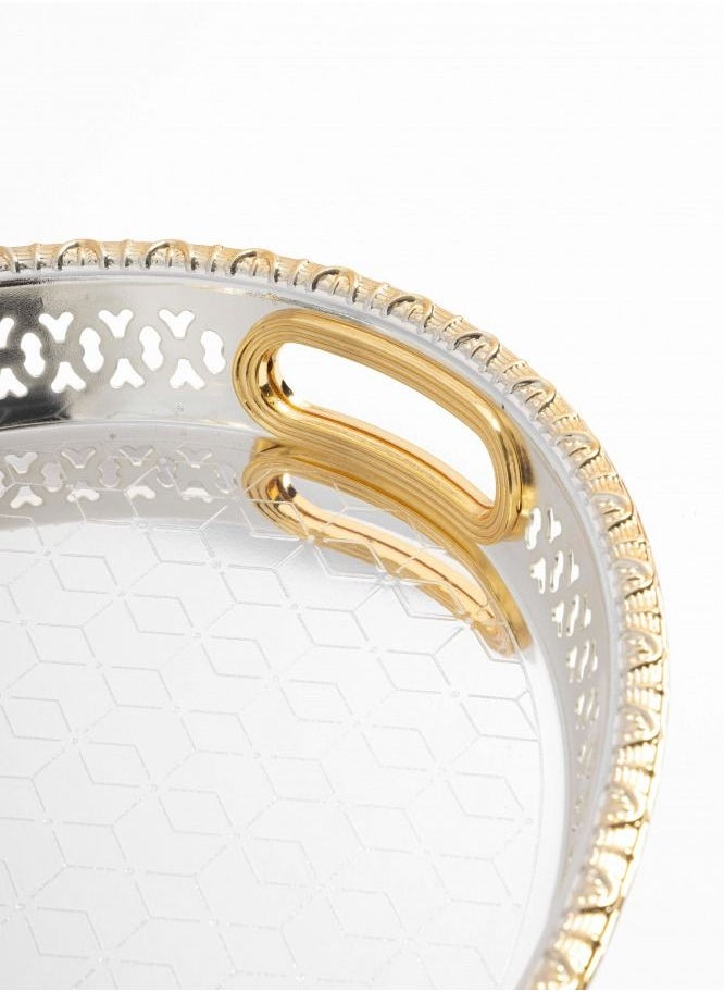 Binshihon - 3 pcs Bin shihon steel Tray with Silver/golden design - Image 1