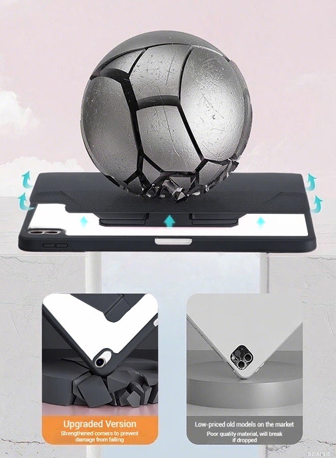 iPad 11th Generation Case (A16 2025) And iPad 10th 10.9 Inch Case With Pen Slot/Tablet 360° Rotating iPad Case/Auto Sleep/Wake Slim Stand/Transparent Tpu Protective Case/AED 29 Gift Set Anti-Glare Protective Film/Felt Tablet Pouch- Black - Image 5