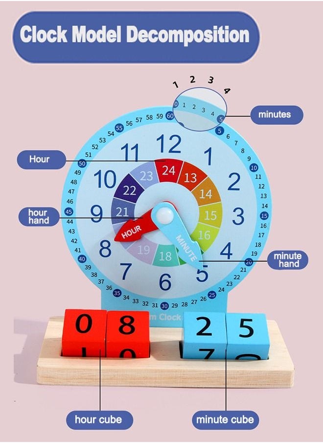 Learning Resources Student Clock Model Teaching Aids 12 Hour Time with 20 Cards 2 Cubes 1 Stand Demonstration Clock Develops Time and Early Math Skills for Kids