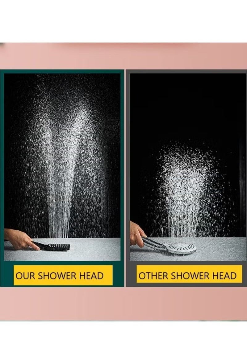 Beauenty Matte Black Exposed Shower System Triple Function Bathroom Shower Faucet 20cm Square Swivel Rainfall Shower Head with Handheld Adjustable Complete Set Tub Spout Wall Mount Tap Set - Image 5