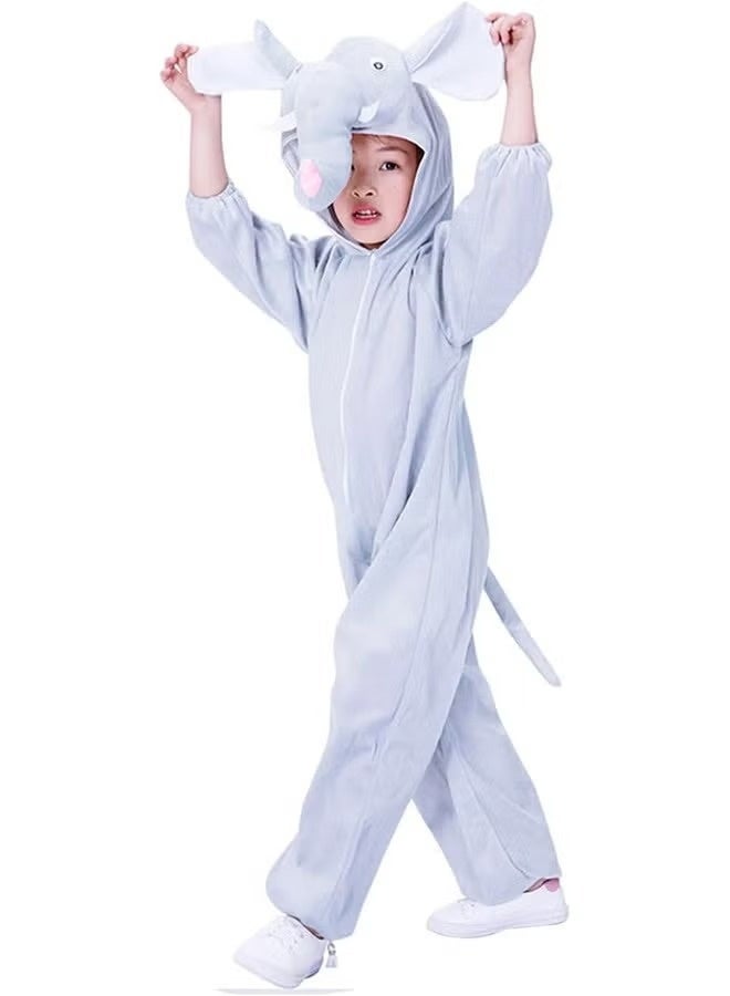 Toy Box Elephant Costume, Kids Animal Costumes Boys Girls Fancy Dress Outfit Cosplay, Size XL(8-10 Years) - Image 1