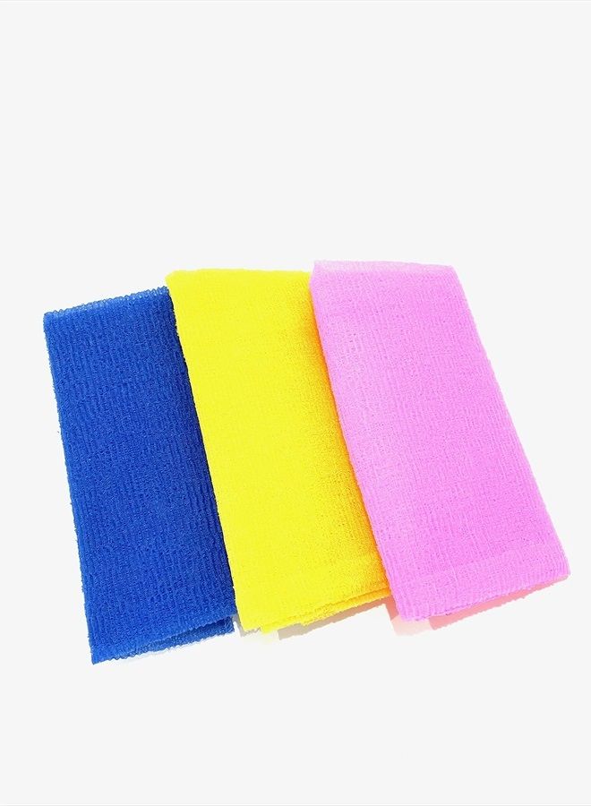 Back Scrubber Exfoliating Wash Cloth Beauty Wash Cloth Body Scrub Shower Cloth (Pink), Blue, Yellow, Pink, 11'' x ''39''