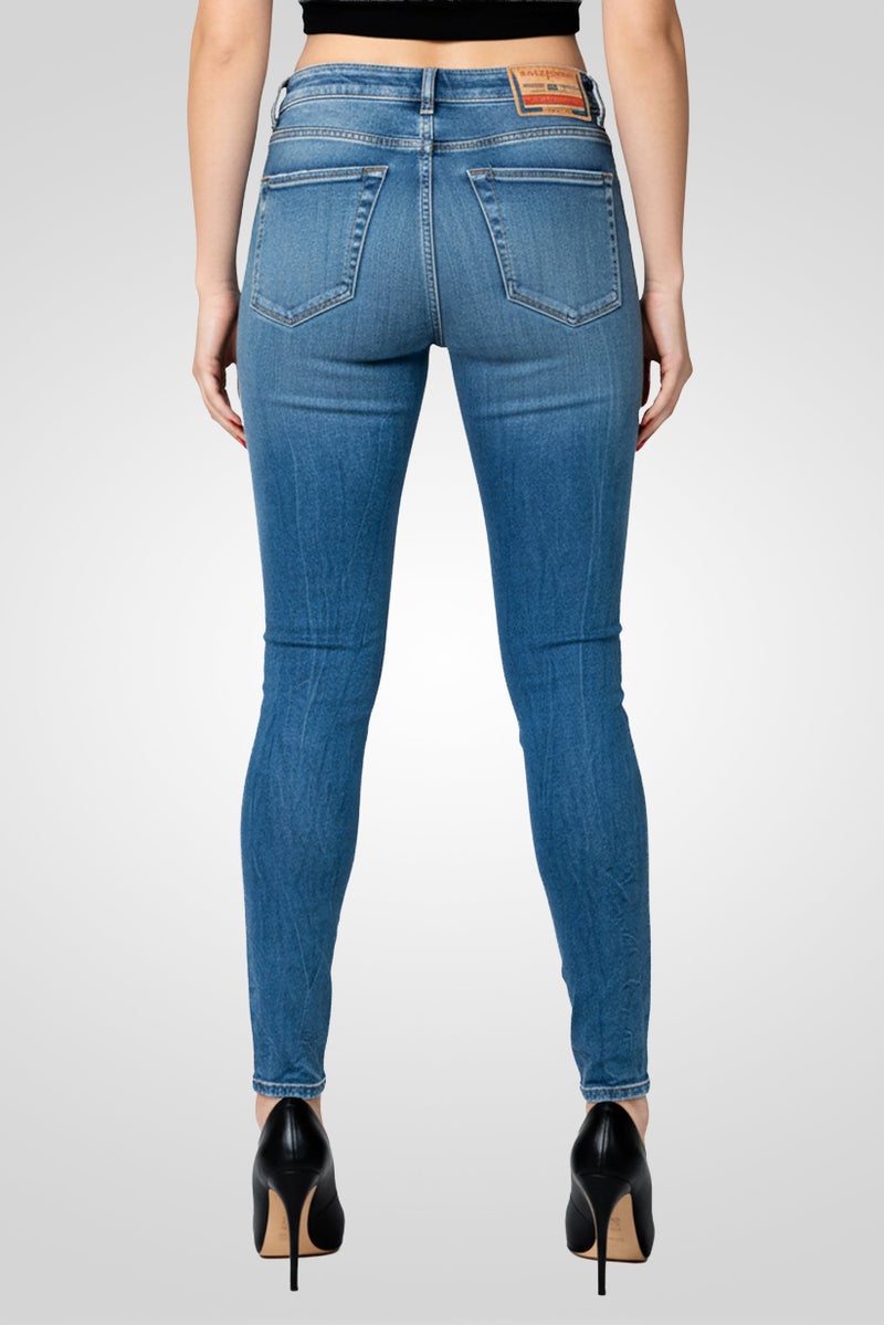 DIESEL Women Regular Fit Washed Stretchable Denim Jeans, Blue - Image 4