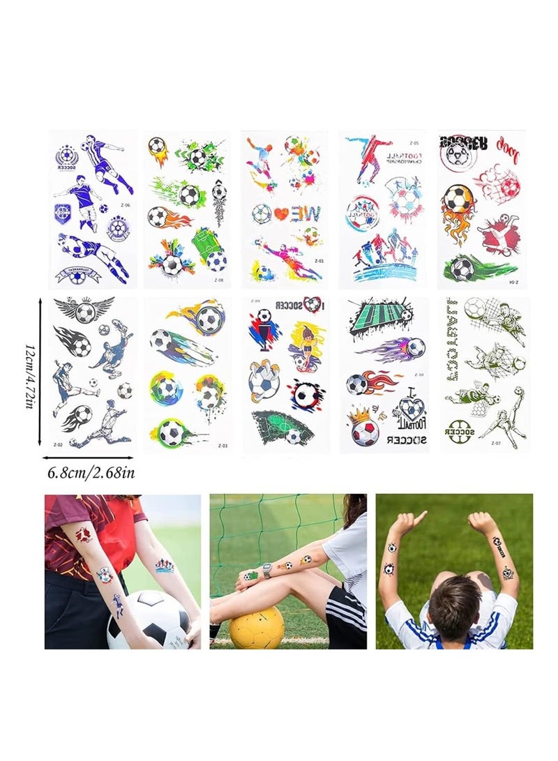 KASTWAVE Soccer Party Favors Set 72 Pack Soccer Theme Party Supplies Soccer Toy Soccer Bracelets Keychains Tattoo Stickers Gold Plastic Prize Medals and Whistle Pens Soccer Goodie Bags - Image 2