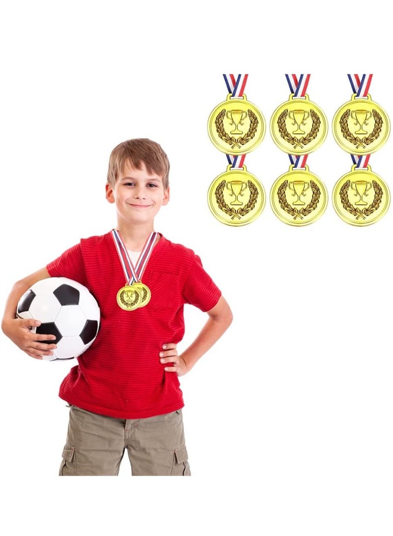 KASTWAVE Soccer Party Favors Set 72 Pack Soccer Theme Party Supplies Soccer Toy Soccer Bracelets Keychains Tattoo Stickers Gold Plastic Prize Medals and Whistle Pens Soccer Goodie Bags - Image 4