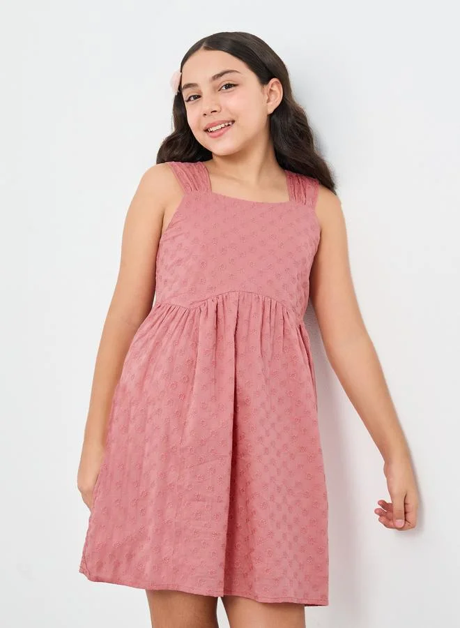ستايلي Styli Girls Broderie Sleeveless Dress