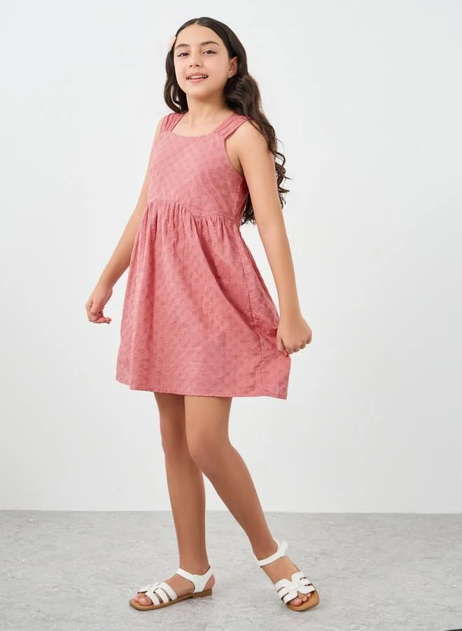 ستايلي Styli Girls Broderie Sleeveless Dress