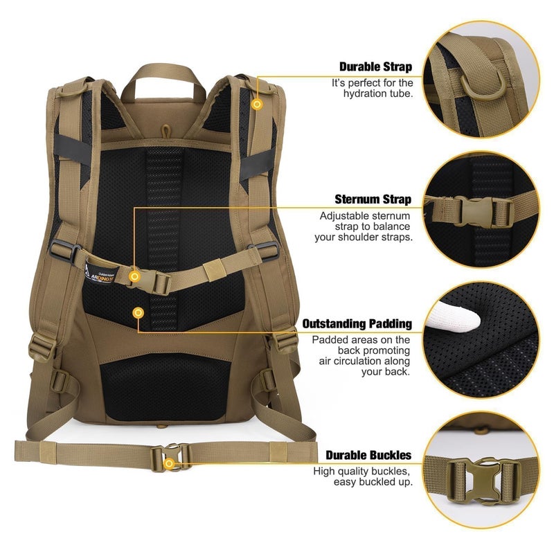 Mardingtop Small Military Tactical Backpack for Men,25L Molle Cordura Backpack for Hiking,Camping,Rucking - Image 5