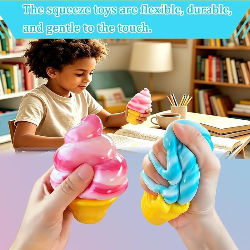 Ice Cream Squeeze Squishy, Ice Cream Cone Squishy, Slow Rise Sensory Fidget , Easter Basket Stuffers Party Favors Summer Sensory Stress Relief0419 - Image 2
