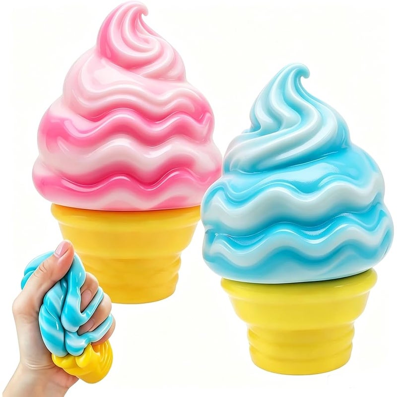 Ice Cream Squeeze Squishy, Ice Cream Cone Squishy, Slow Rise Sensory Fidget , Easter Basket Stuffers Party Favors Summer Sensory Stress Relief0419 - Image 1