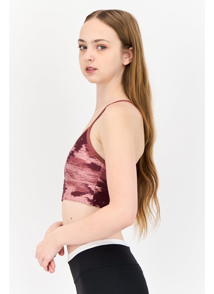Reebok Women Lightly Padded Training Sports Bra, Old Rose  - Image 3