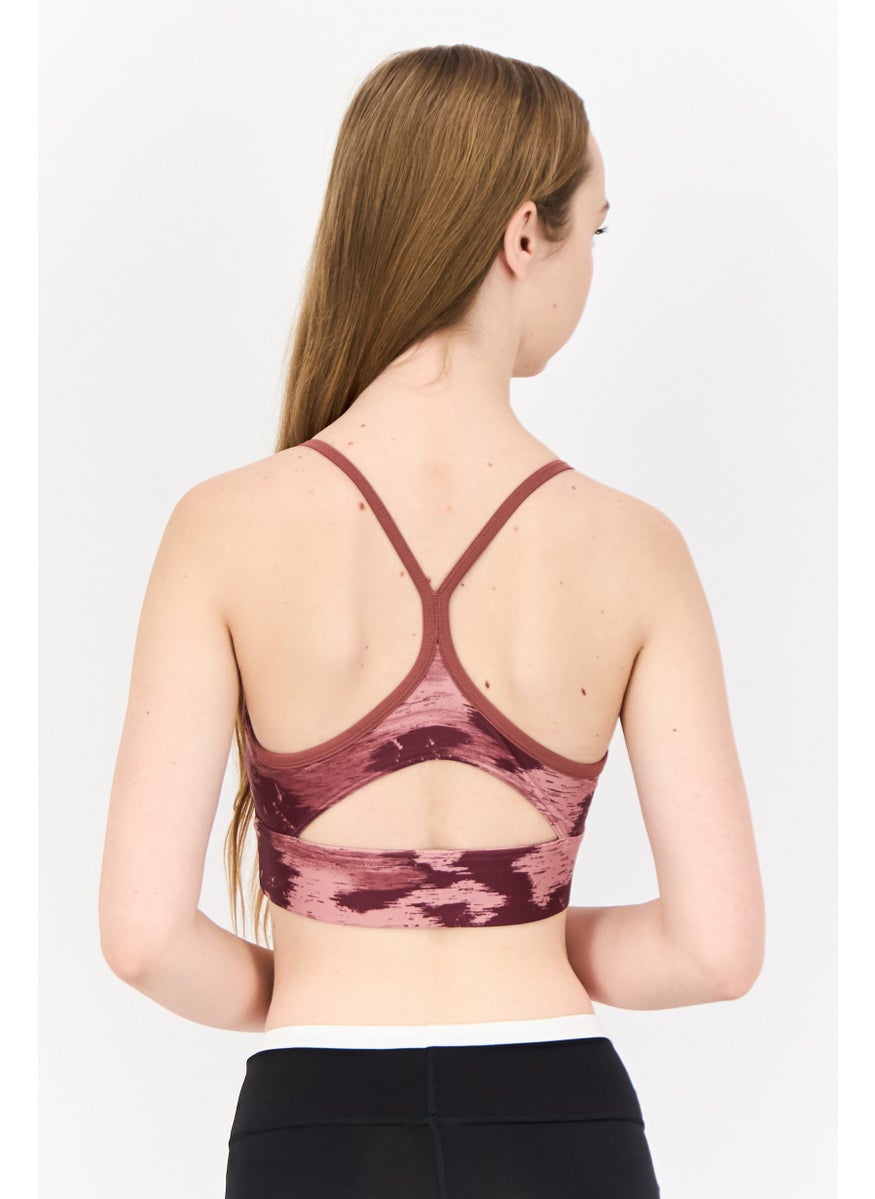Reebok Women Lightly Padded Training Sports Bra, Old Rose  - Image 2