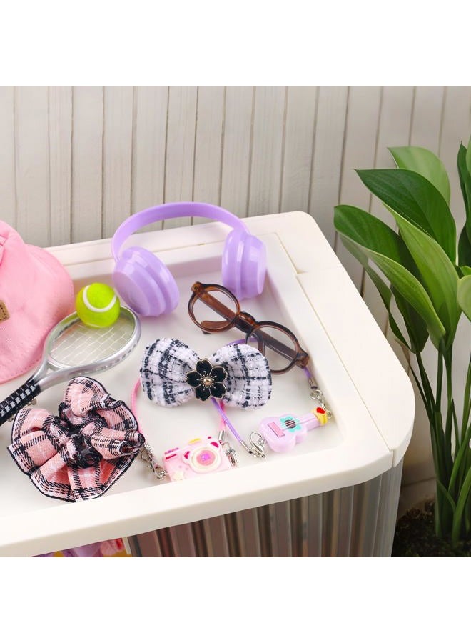 Walant Foldable Doll Wardrobe Closet Storage Box Compatible with Labubu Clothes with 15 Hangers & Rod - Stackable Organizer Cabinet for 15/17cm Doll Clothes with Dust-Resistant Cover and Display Shelf - Image 3