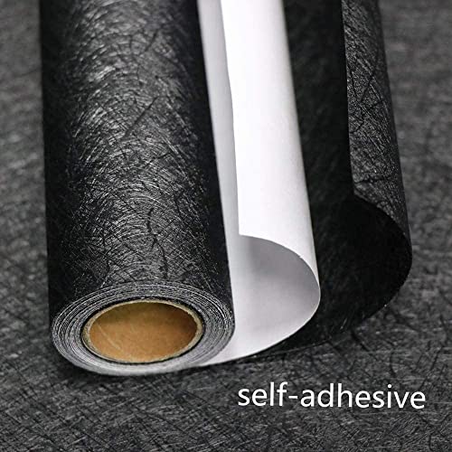 Abyssaly Black Silk Wallpaper Peel and Stick 15.7" X 984.2" Embossed Self Adhesive Black Contact Paper Removable Kitchen Vinyl Textured Wall Paper Cabinet Furniture Shelf Liner - Image 2