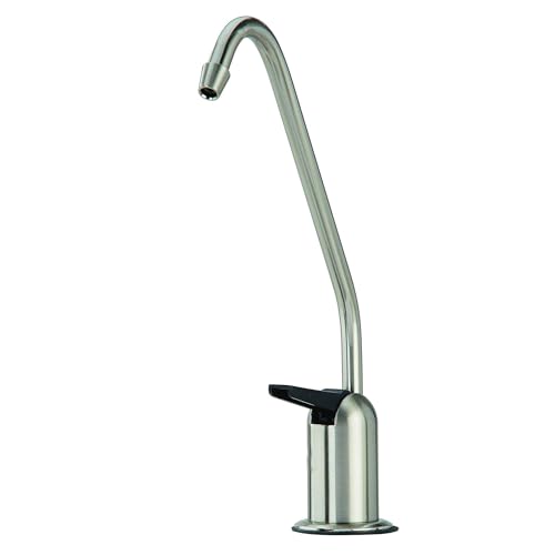 Watts Premier Standard NonAir Gap Auxiliary Faucet with 14 Supply Tubing Connection for RO Reverse Osmosis Water Filtration Systems Touch NFlow Spring Loaded Handle Brushed Nickel - Image 1
