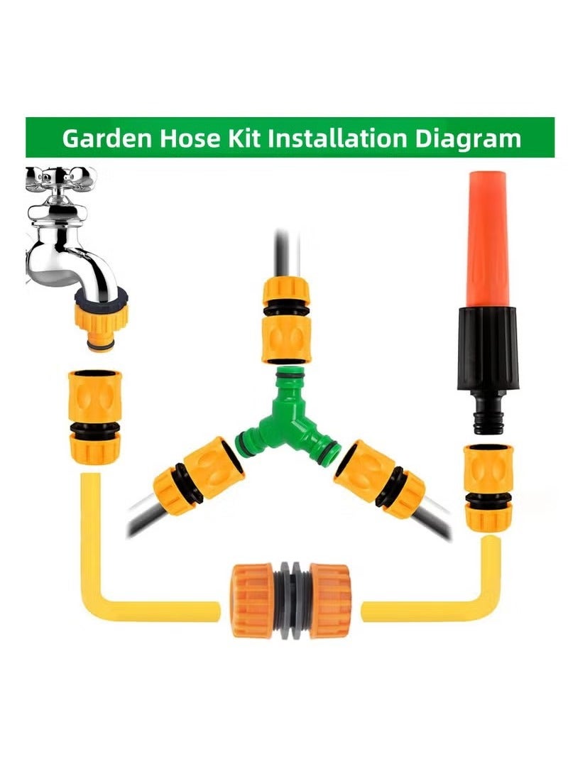 Unewshi Garden Hose Quick Connectors, 33-Piece Set for Effortless Watering, 1/2 Inch Hose Connectors for Irrigation, Includes Male and Female Connectors, Spray Nozzle, Gaskets, Garden Hose Accessories - Image 5