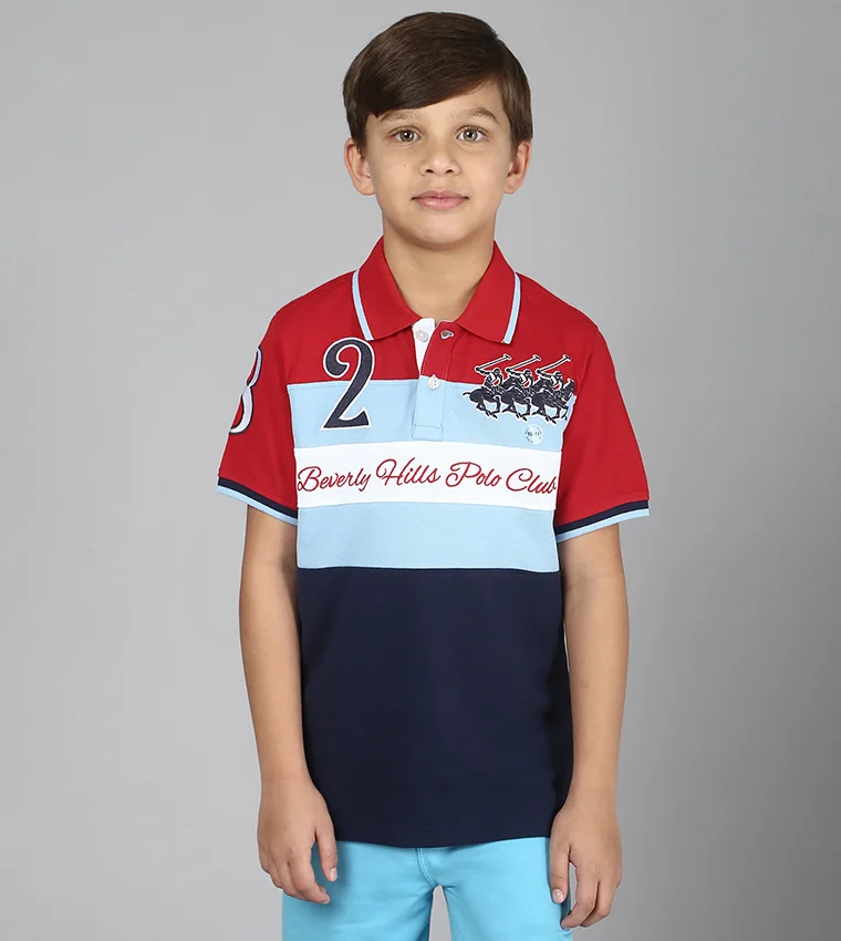 BEVERLY HILLS POLO CLUB Embroidered Polo T-shirt with Short Sleeves