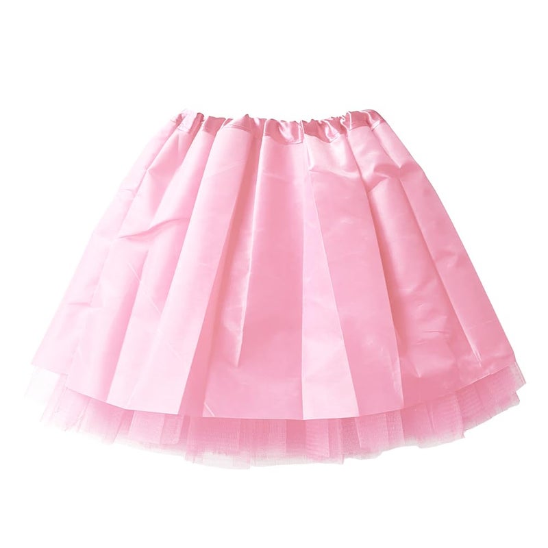 BGFKS Girls 3 Layered Tulle Tutu Skirt with Lining,Princess Ballet Dance Dress for Girls. Pink - Image 4