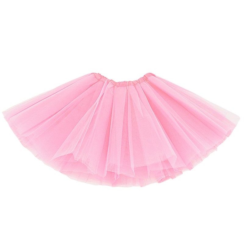 BGFKS Girls 3 Layered Tulle Tutu Skirt with Lining,Princess Ballet Dance Dress for Girls. Pink - Image 1