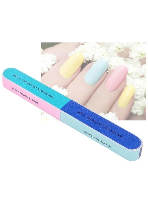 7-way nail file art nail buffer for manicure and pedicure - Multicolor
